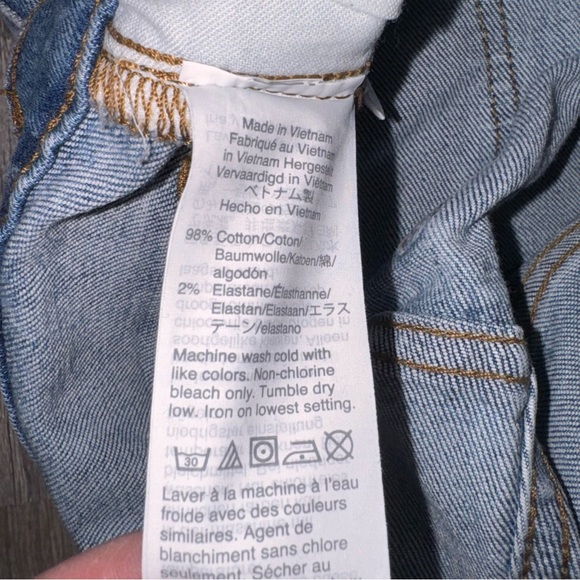 Madewell The High Rise Slim Crop Boyjean Jeans Distressed Raw Hem medium blue 24 - Picture 14 of 14